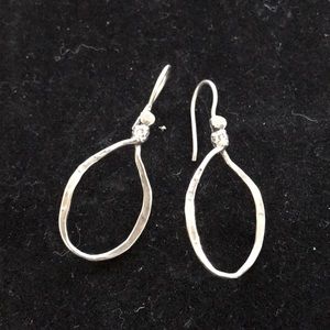 Silpada SS Oxidized Lasso Hammered Earrings